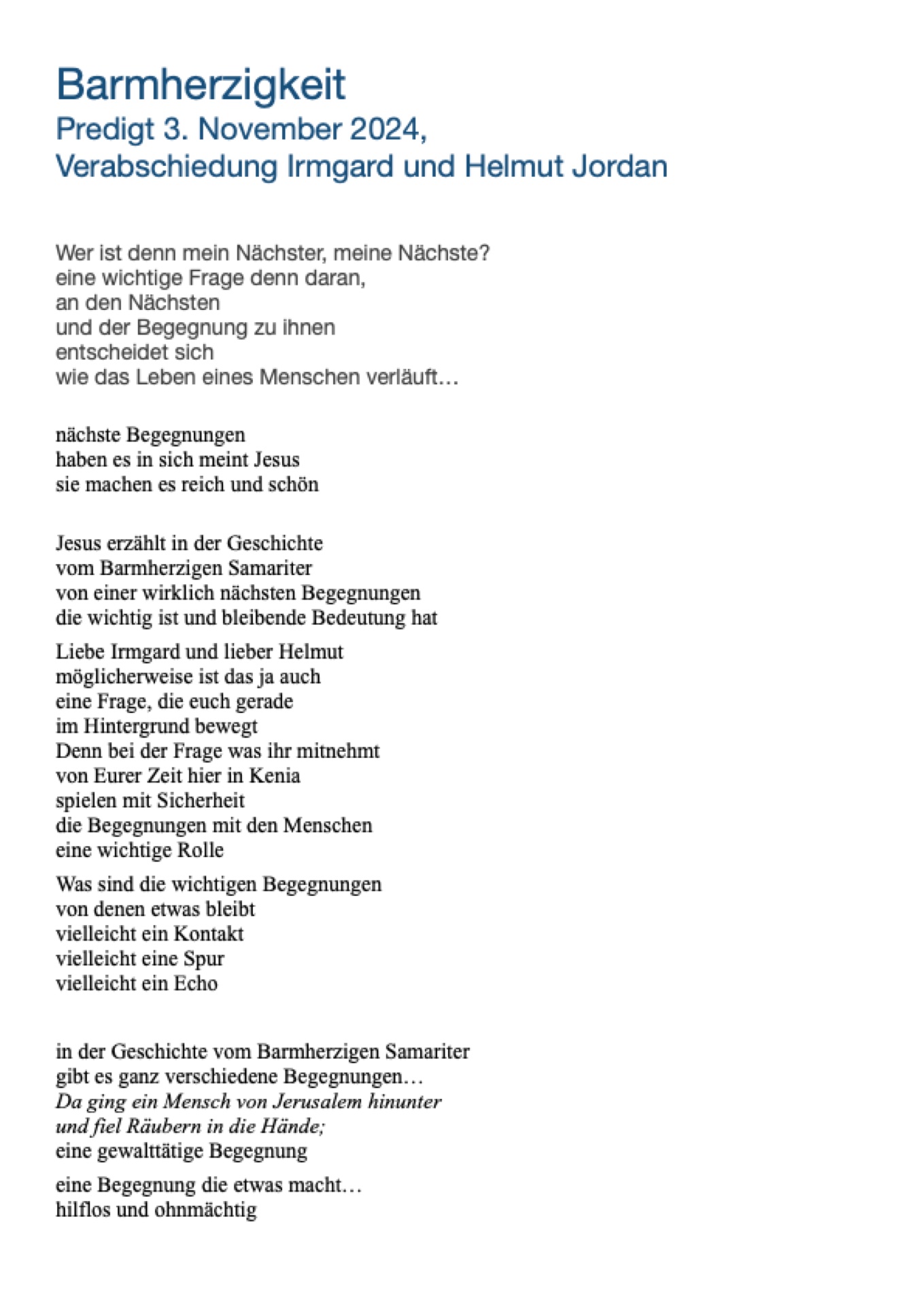 Barmherzigkeit