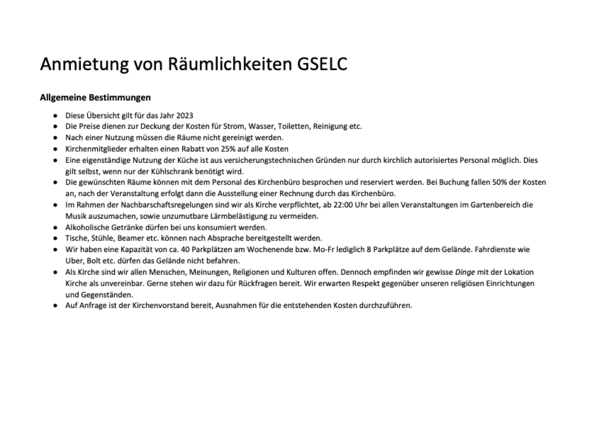 Vermietung